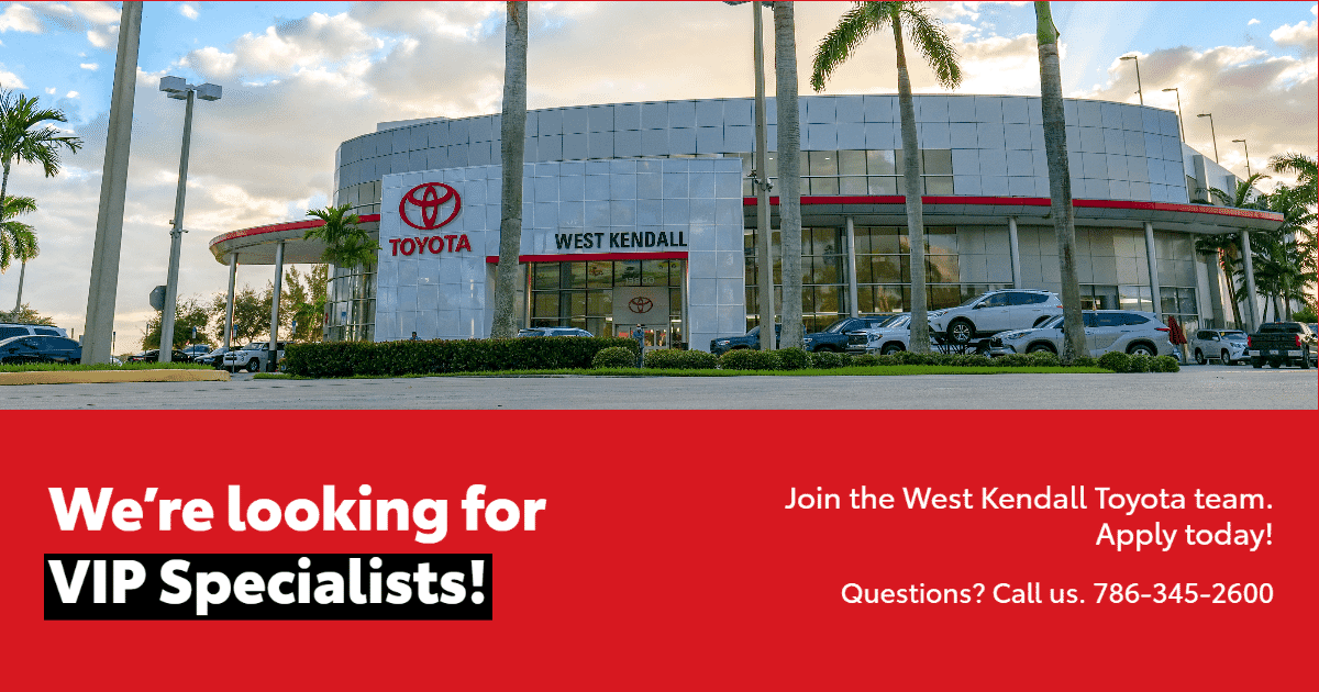 Join Our Award-winning Team At West Kendall Toyota!