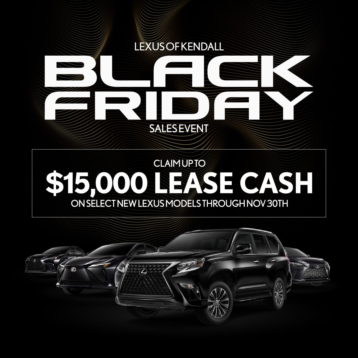 Lexus savings off MSRP and lease cash available